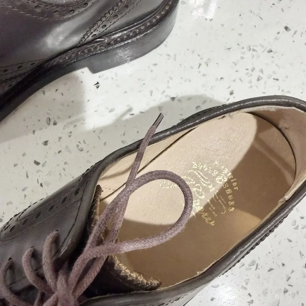 J. crew Preston Leather Wing Tips Dress Shoes Brown Leather Size 8.5 Business